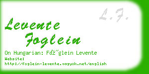 levente foglein business card